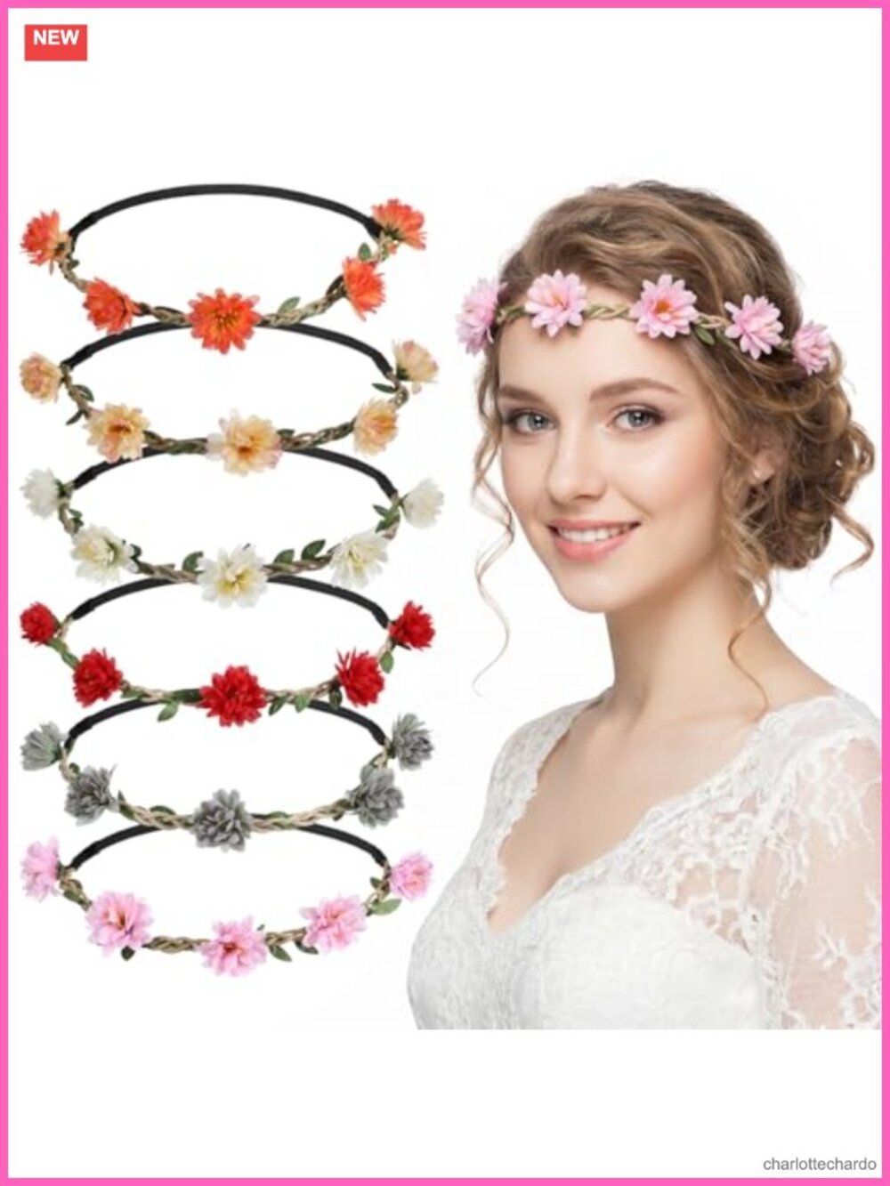 Boho Floral Headbands Set Adjustable Hair Accessories
